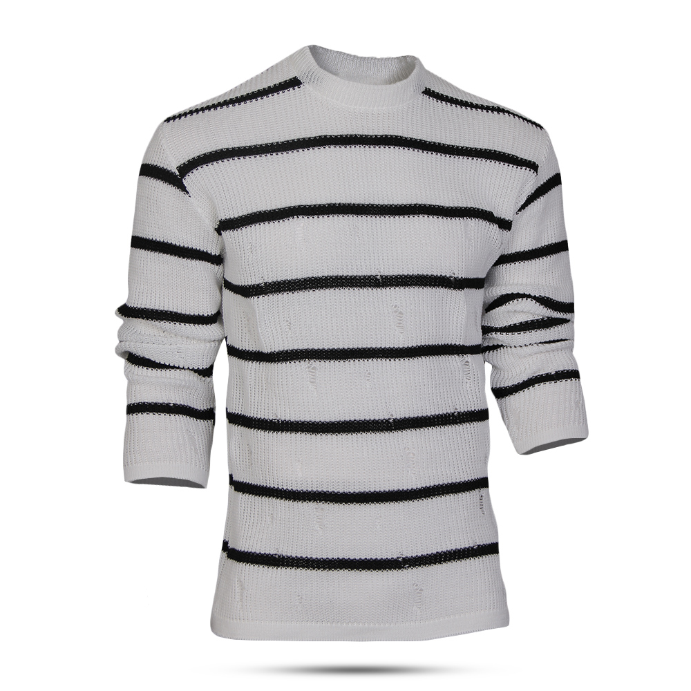 بافت مدل زاپ دار سفید مشکی